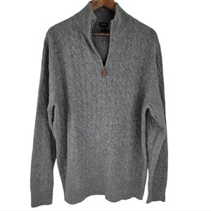 J. Crew half zip Gray sweater Size large